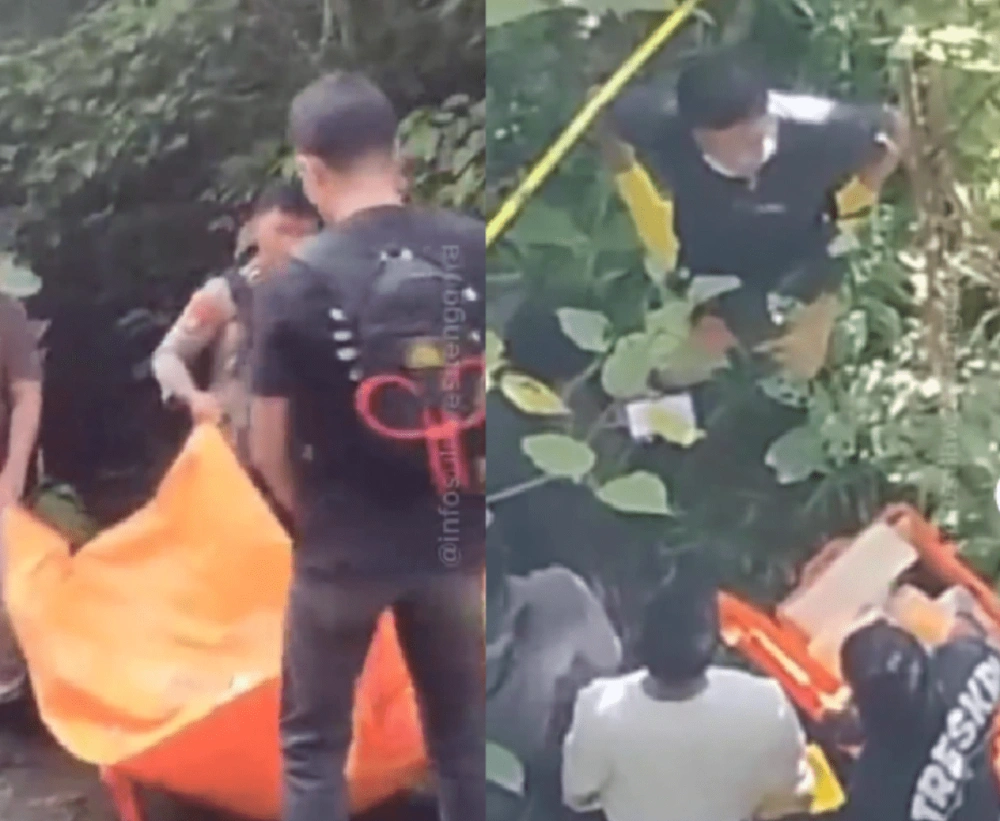 Evakuasi WK, janda muda yang diduga dibunuh dua oknum TNI di Bau Bau. [TikTok]