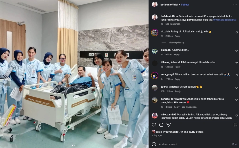 Fahmi Bo Akhirnya Diperbolehkan Pulang Dari Rumah Sakit Setelah Kondisi Kesehatannya Membaik Instagram Bofahmiofficial