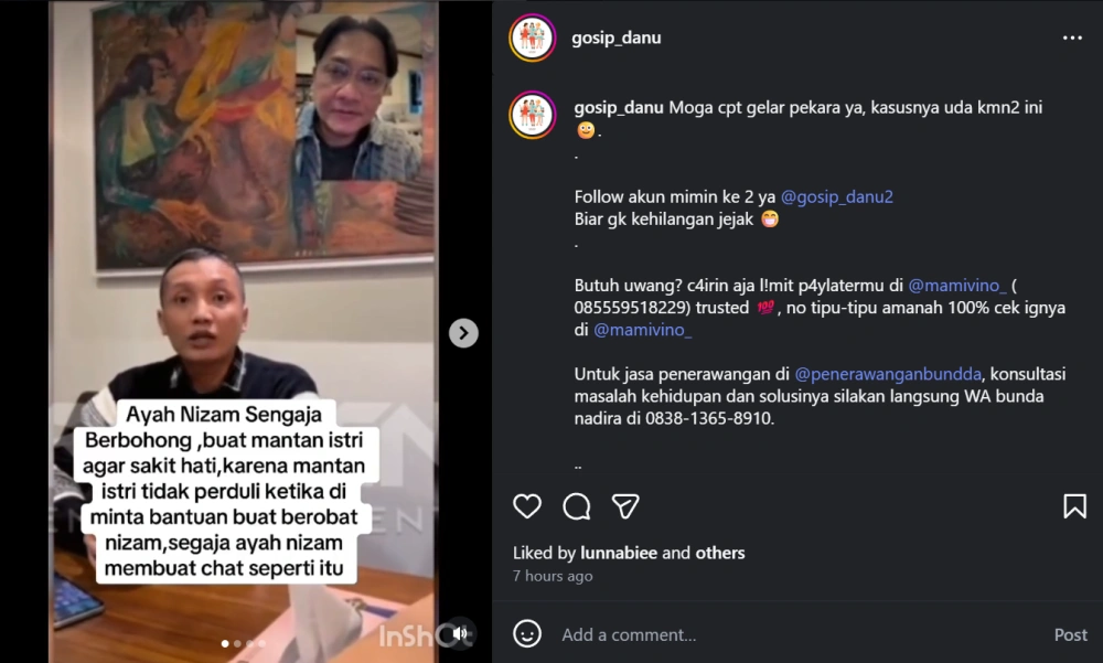 Farhat Abbas Dukung Ayah Kandung Nizam Syafei [Sumber: Instagram]