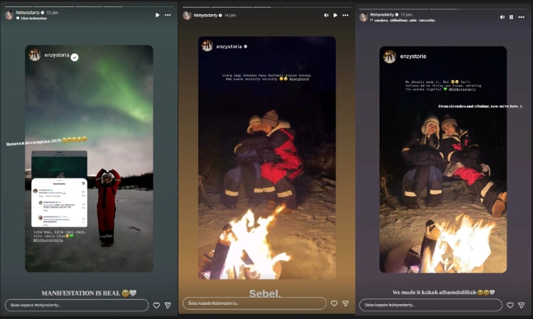 Febby Rastanty Dan Enzy Storia Wujudkan Mimpi Nonton Aurora Bersama Cc Instagram