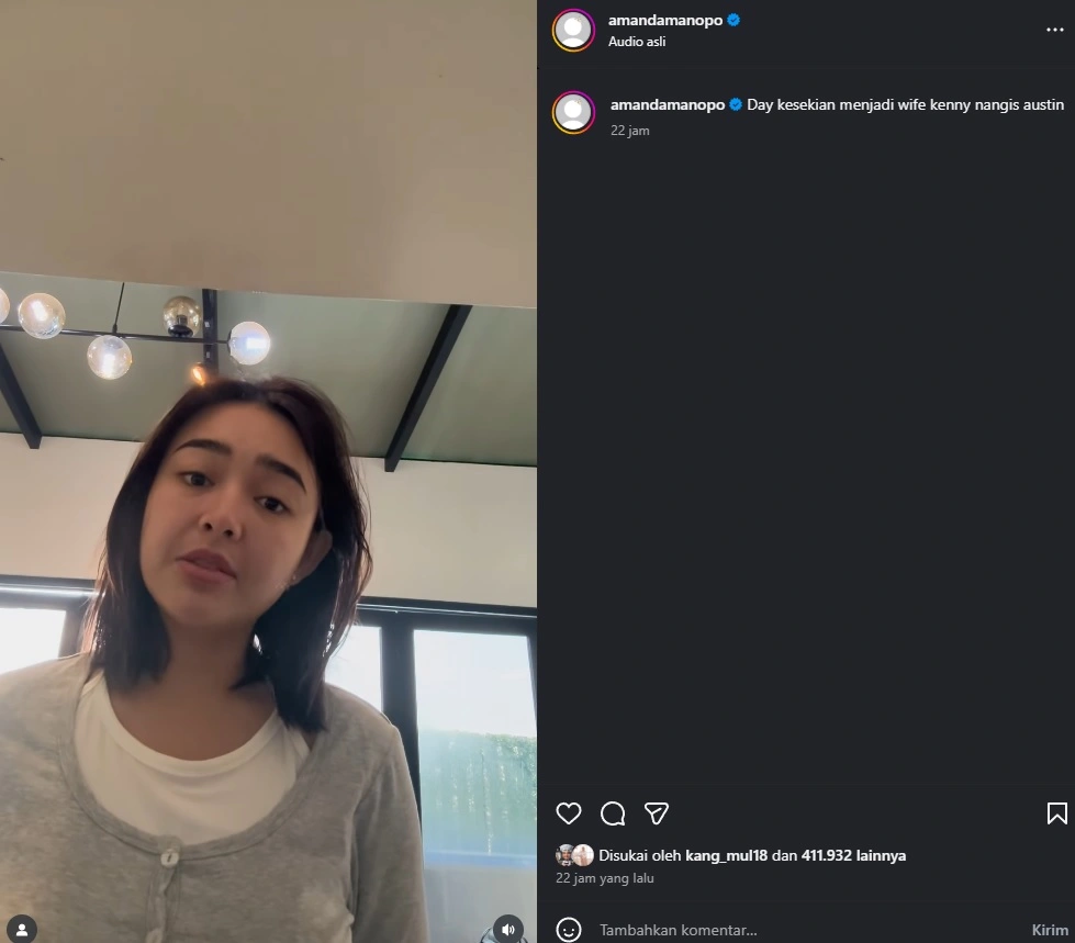 Amanda Manopo curhat perdebatannya dengan Kenny Austin. cr: Imstagram @amandamanopo