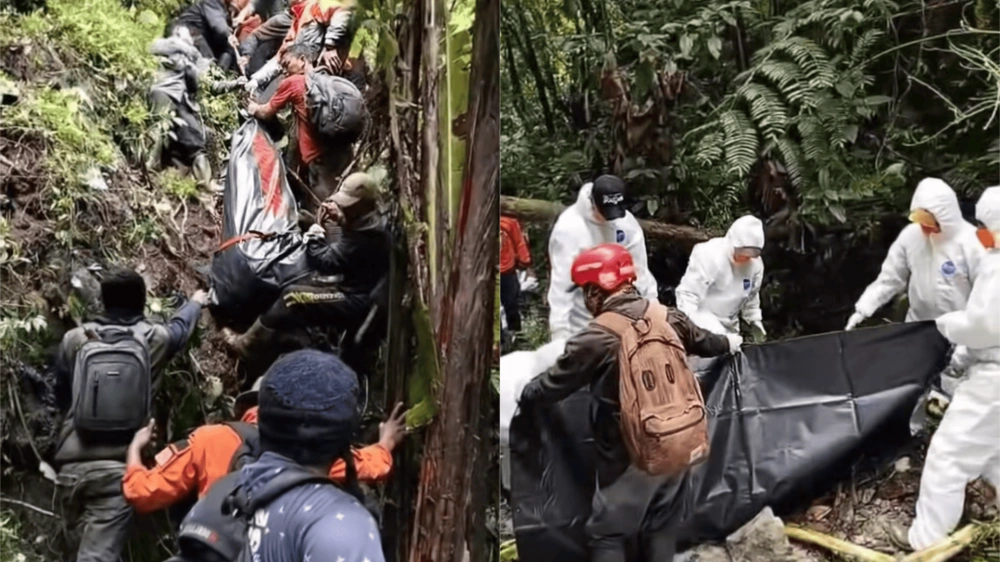Foto Tim Gabungan Basarnas Bpbd Atau Relawan Yang Sedang Evakuasi Jasad Yazid Ahmad [Sumber: Tiktok]