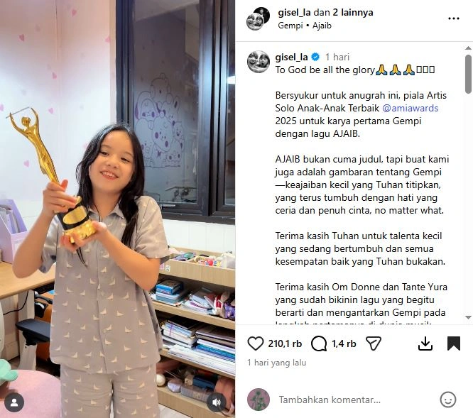Gempi Menang Ami Awards 2025 Cc Instagram