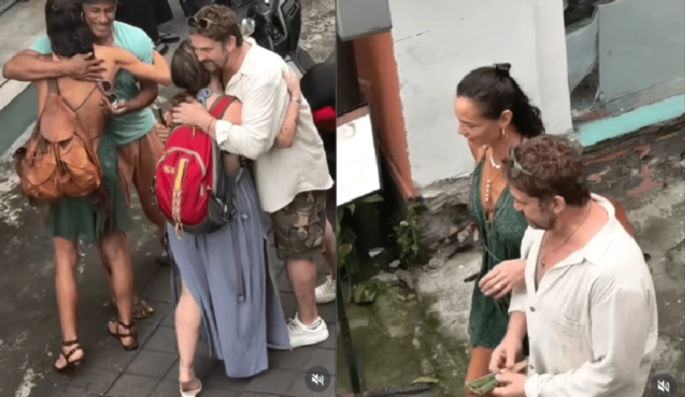Gerard Butler jalan-jalan di Ubud. [TikTok]