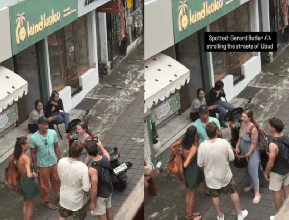 Gerard Butler jalan-jalan di Ubud. [TikTok]