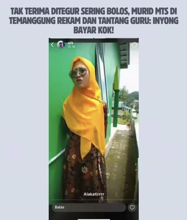 Guru Yang Tegur Siswa Karena Sering Bolos (Instagram)