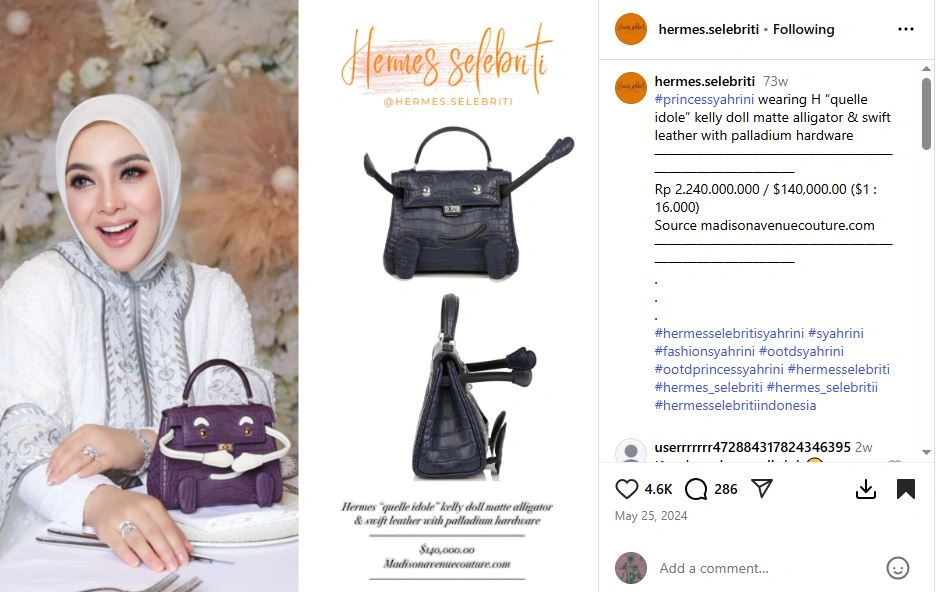 Harga Tas Mewah Syahrini Instagram