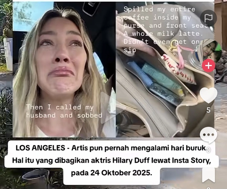 Hilary Duff Menangis Tas Branded Nya Ketumpahan Kopi (Tiktok)
