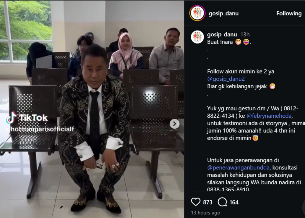 Hotman Paris Sentil Pelakor [Sumber: Instagram]