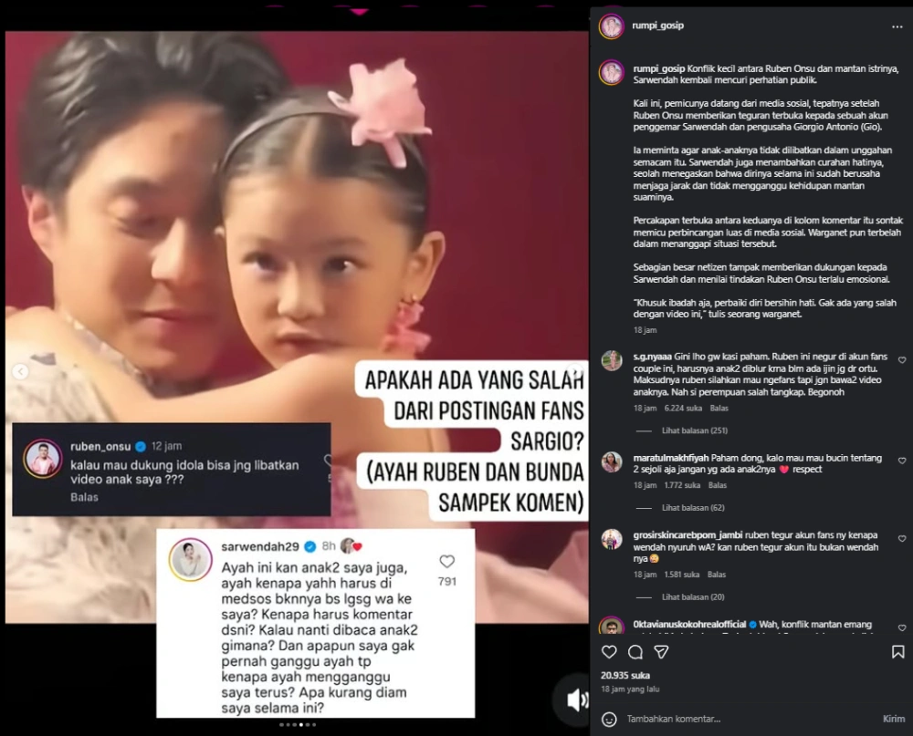 Hubungan Ruben Onsu Dan Sarwendah Jadi Sorotan Cc Instagram
