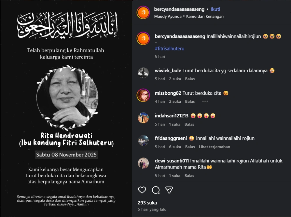 Ibu Fitri Salhuteru Meninggal Dunia Cc Instagram