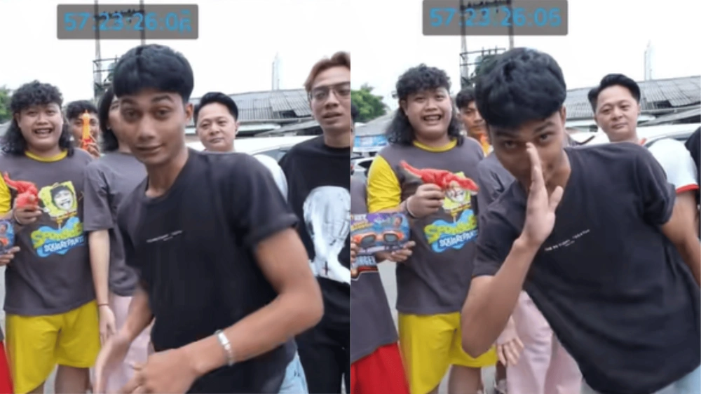 Identitas Pria Yang Tiba Tiba Masuk Live Marapthon Diburu Netizen [Sumber: Tiktok]
