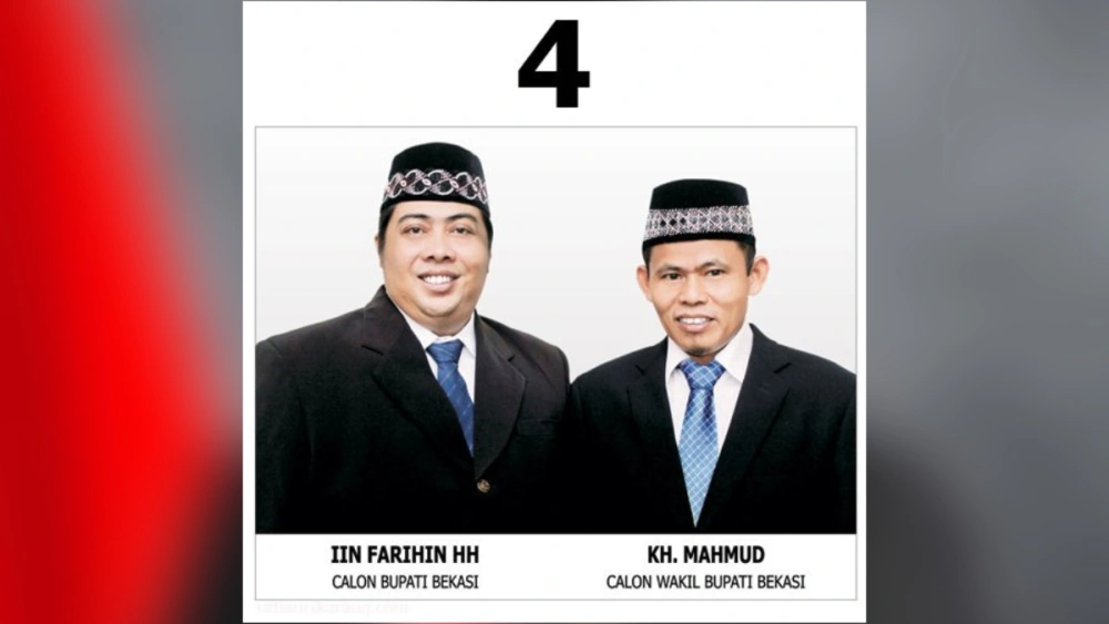 Surat suara pasangan Iin Farihin-KH Mahmud saat Pilbup Bekasi 2017. [Dok. Istimewa]