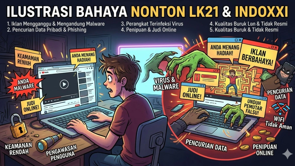 Ilustrasi Lk21 (Gemini Ai)