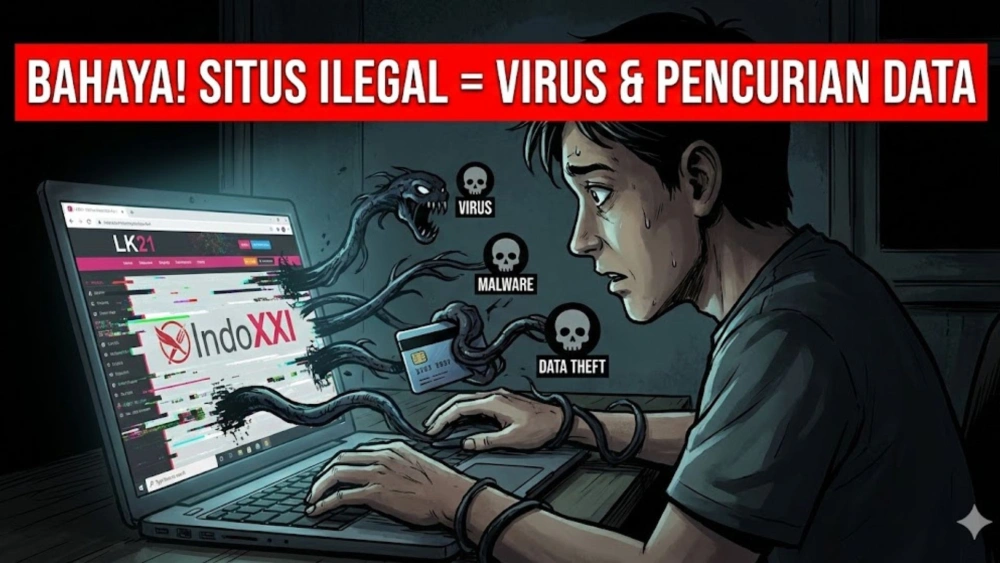 Ilustrasi bahaya situs streaming ilegal.