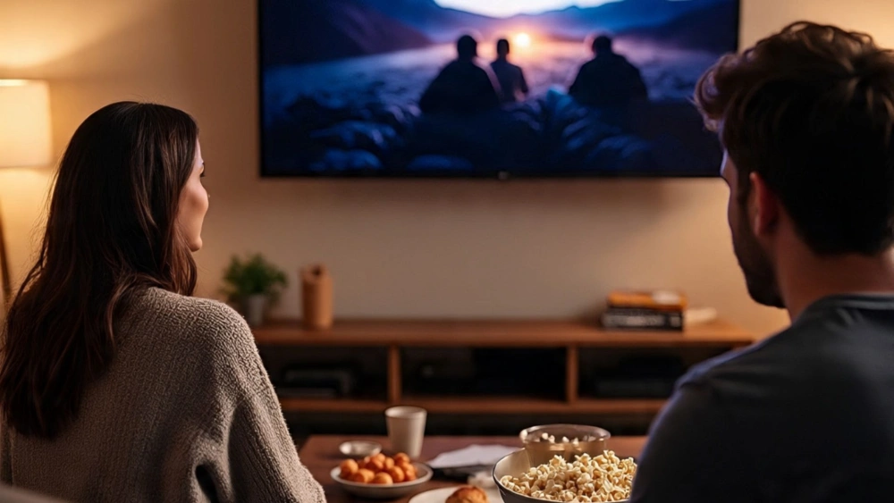 Ilustrasi nonton di situs legal dan aman. [Meta AI]