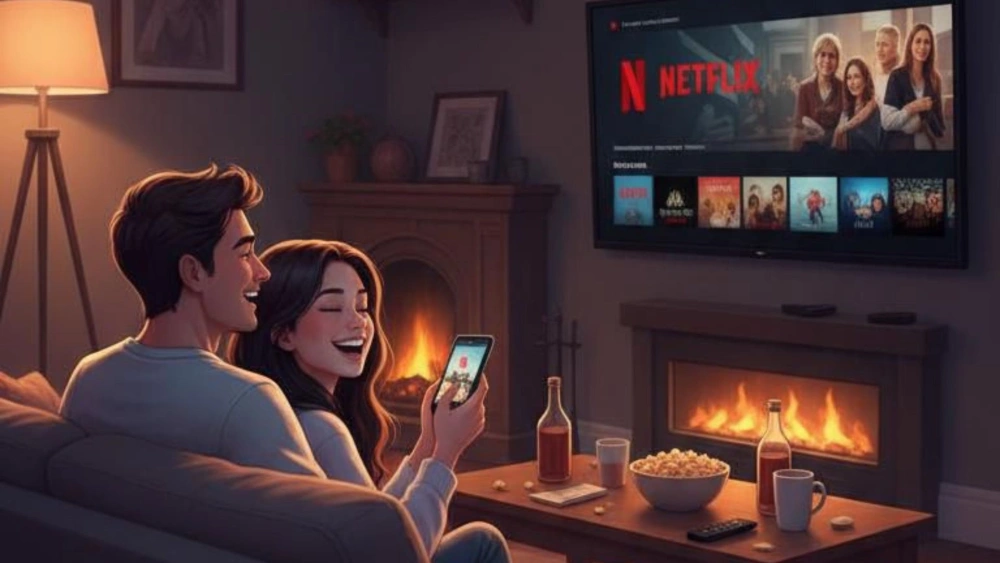 Ilustrasi nonton situs legal yang resmi seperti Netflix. [Gemini AI]