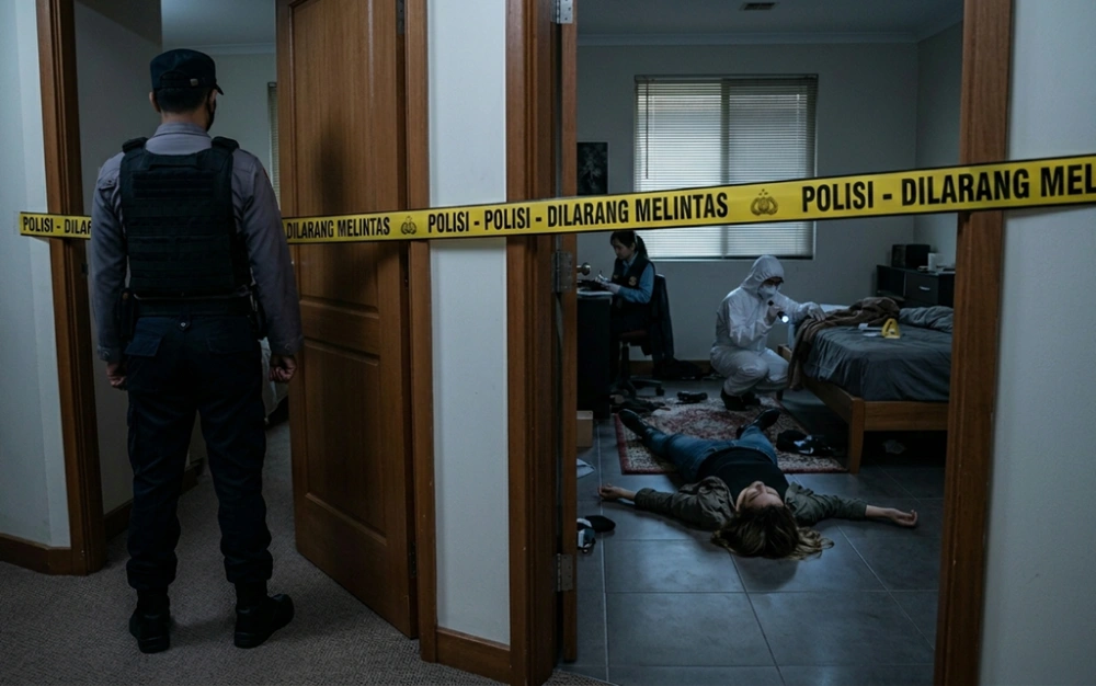 Ilustrasi Tkp Pembunuhan (Gemini Ai)