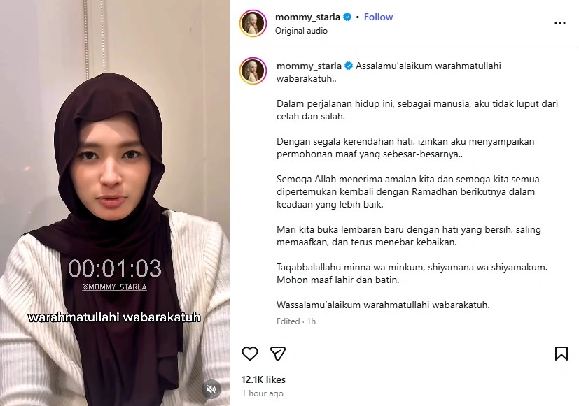 Inara Rusli sampaikan permintaan maaf ke Insanul dan Mawa. [Instagram]