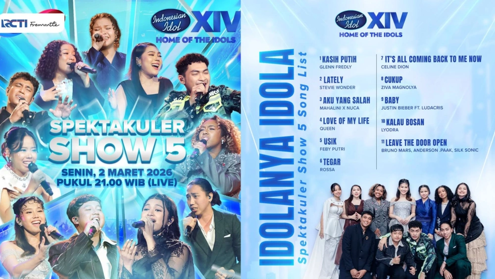 Daftar lagu yang akan dinyanyikan Top 11 Indonesian Idol Season 14 malam ini. [Instagram]