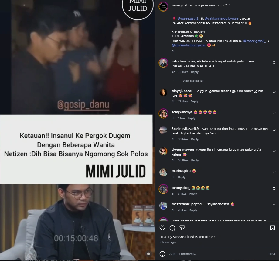 Insanul Fahmi Dugem [Sumber: Instagram]