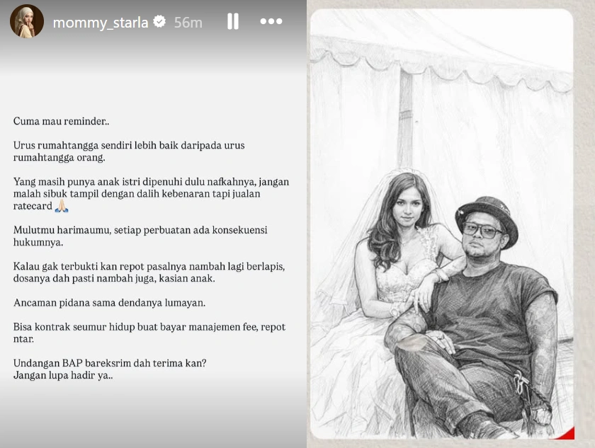 Unggahan Inara Rusli di tengah kabar pernikahan Virgoun.