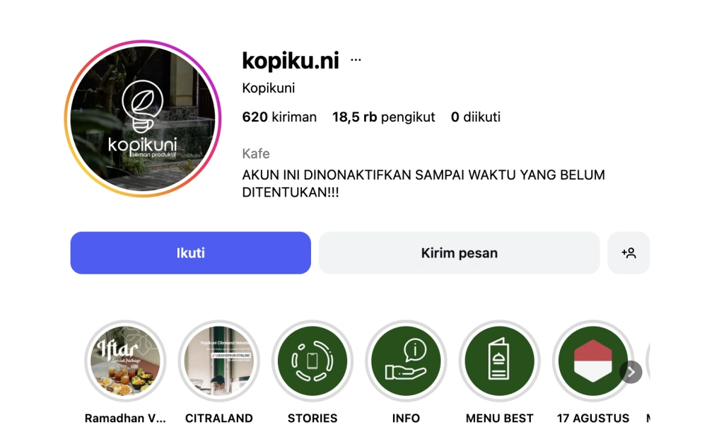 Instagram Kopikuni. [Instagram]
