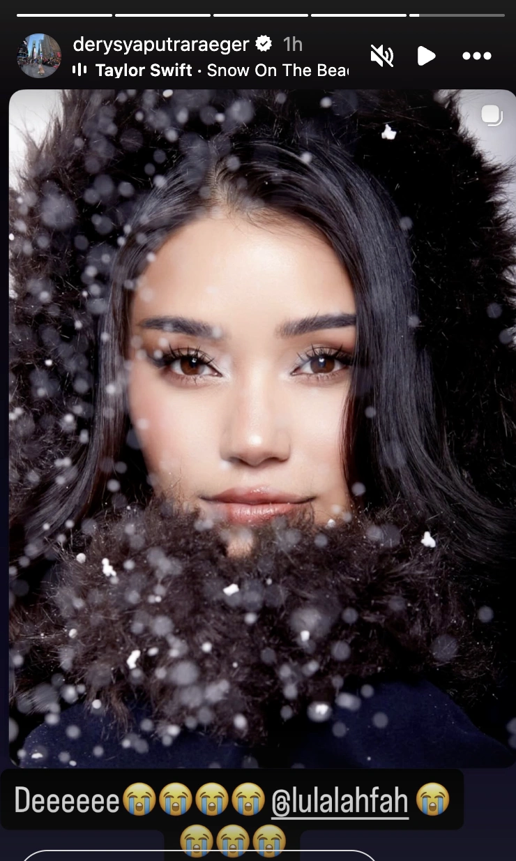 Instagram Story Derry Putra Siregar menangisi kepergian Lula Lahfah. [Instagram]