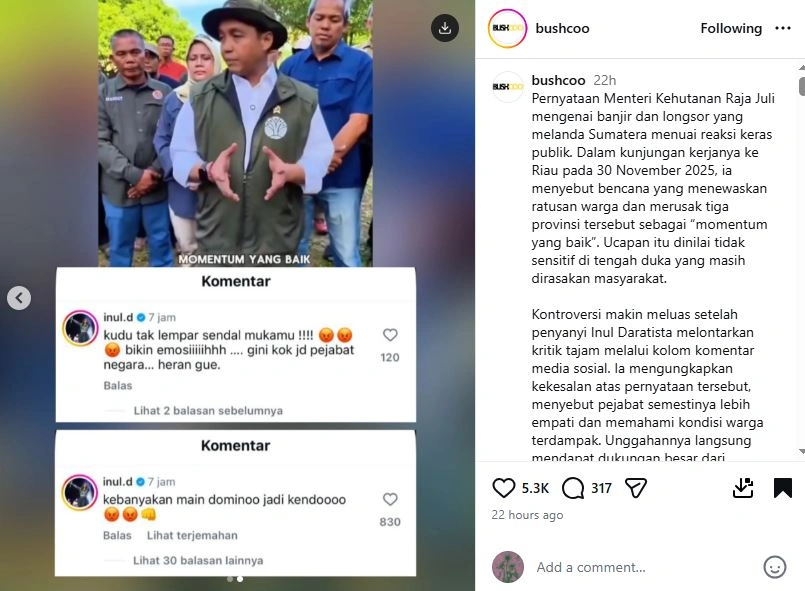 Inul Daratista Semprot Menteri Kehutanan Instagram Inul D Dan Bushcoo