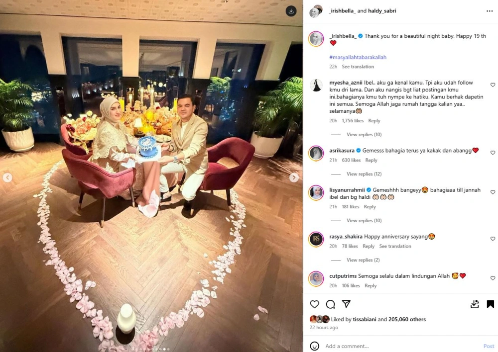 Irish Bella Dinner Bareng Suami Cc Instagram Irishbella