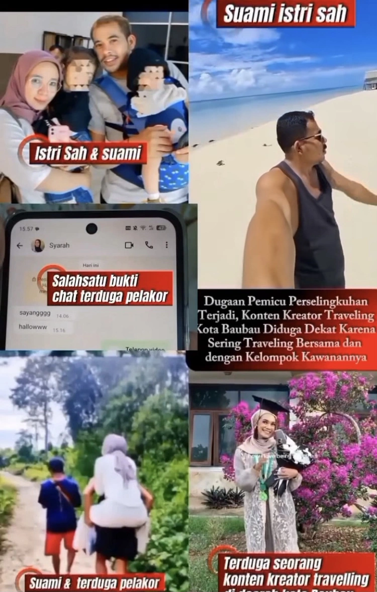 Istri Sah Di Baubau Bongkar Perselingkuhan Suami Saat Asyik Tamasya Dengan Kreator Traveling [Instagram]