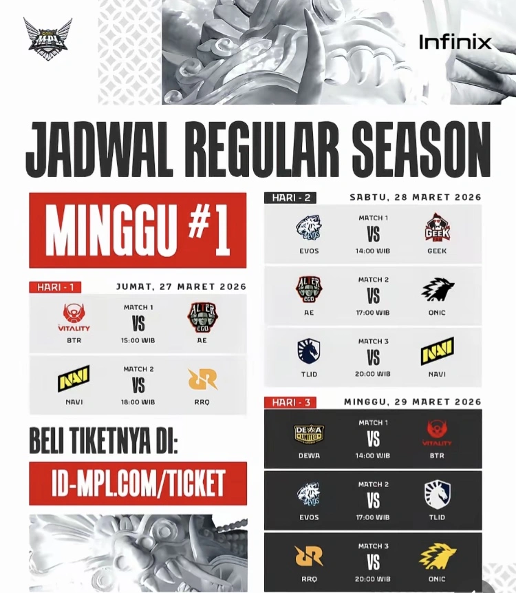 Jadwal Mpl 2026 Week 1 [Tiktok]