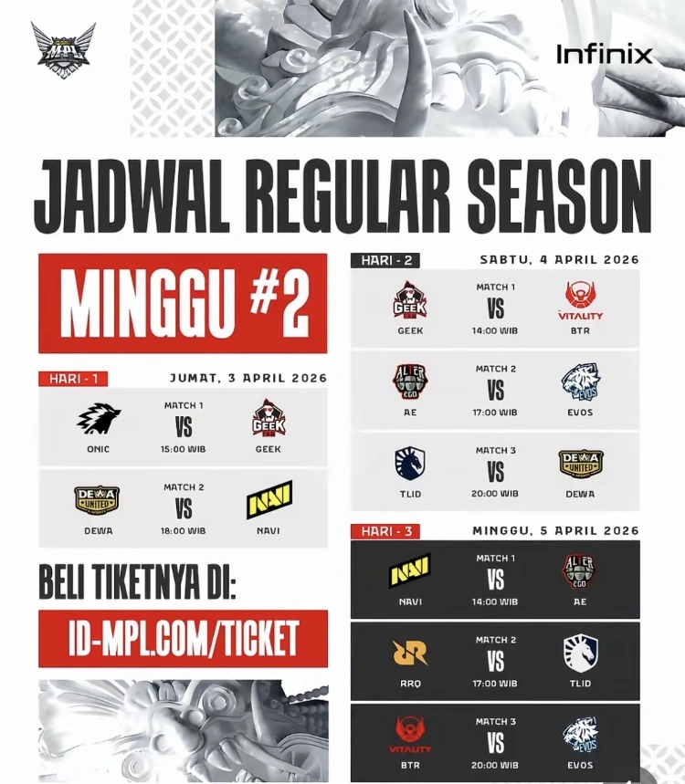 Jadwal Mpl 2026 Week 2 [Tiktok]