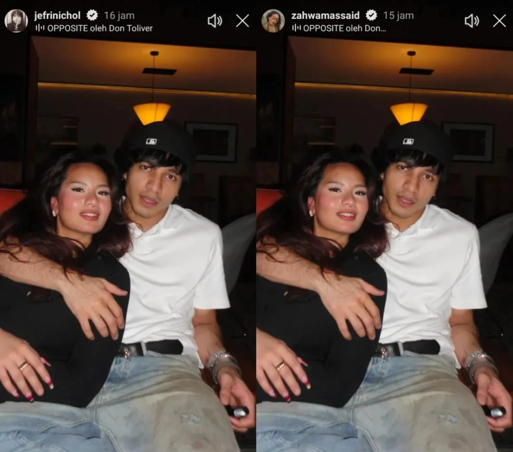 Foto mesra Jefri Nichol dan Zahwa Massaid yang bikin heboh. [Instagram]