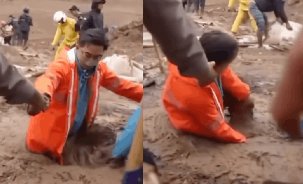 Jeje Govinda terjebak dalam lumpur. [Instagram]