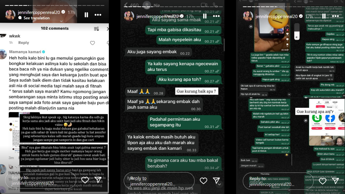 Jennifer Coppen Konflik Dengan Eks Pengasuh Kamari [Instagram]