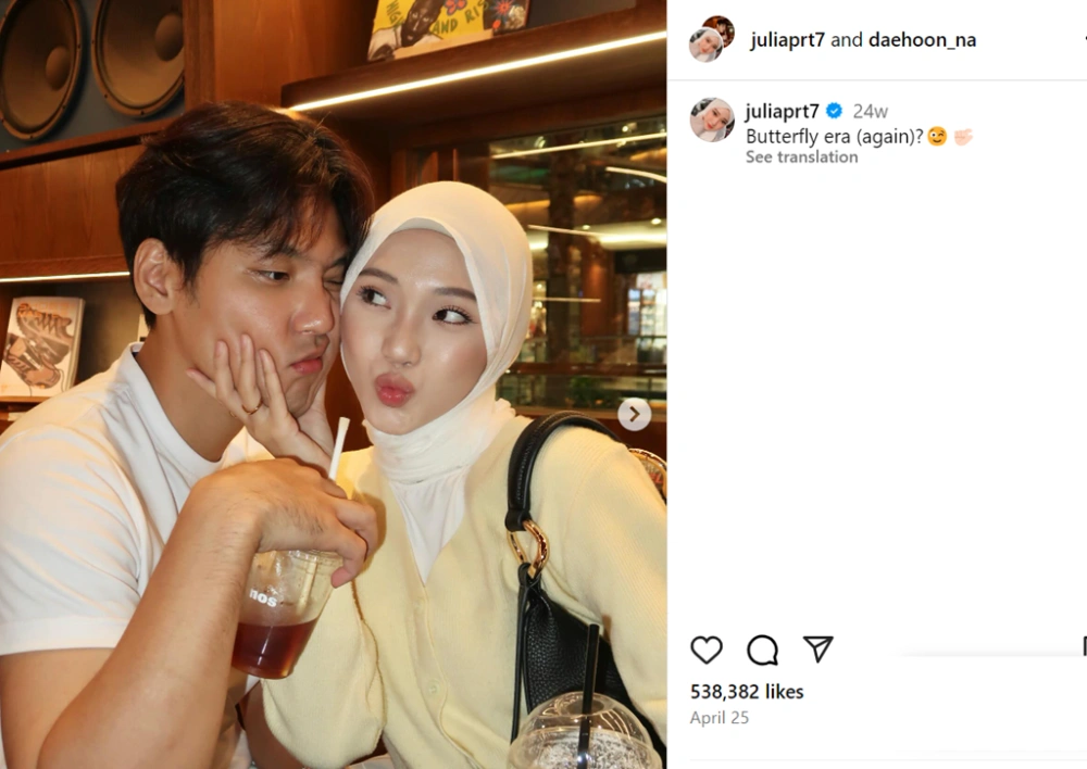 Julia Prastini ke Na Daehoon. (Instagram)