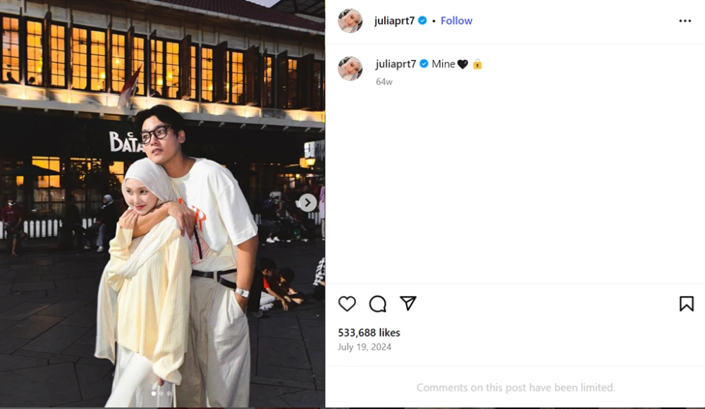 Julia Prastini ke Na Daehoon. (Instagram)