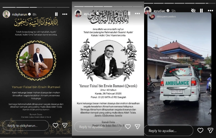 Kabar Duka Kepergian Yanuar Faisal Alias Qwank [Sumber: Instagram]