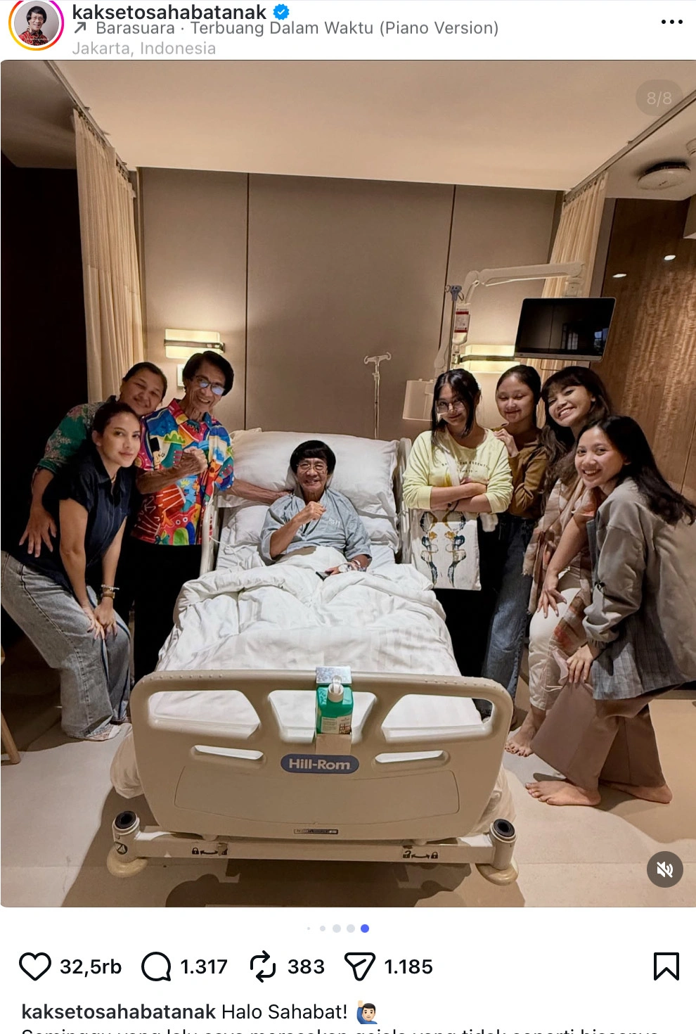 Kak Seto Saat Tengah Menjalani Rawat Inap Akibat Stroke Ringan Yang Dideritanya Instagram Kaksetosahabatanak