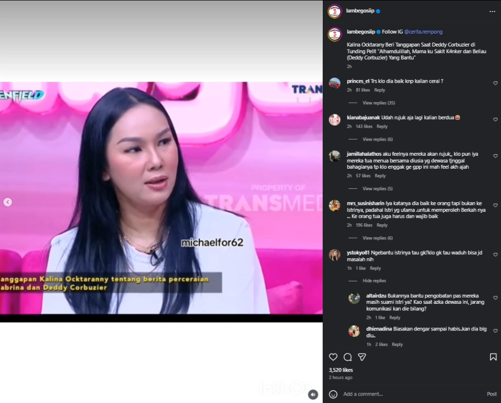 Kalina Ocktaranny Ungkap Kebaikan Deddy Corbuzier Cc Instagram