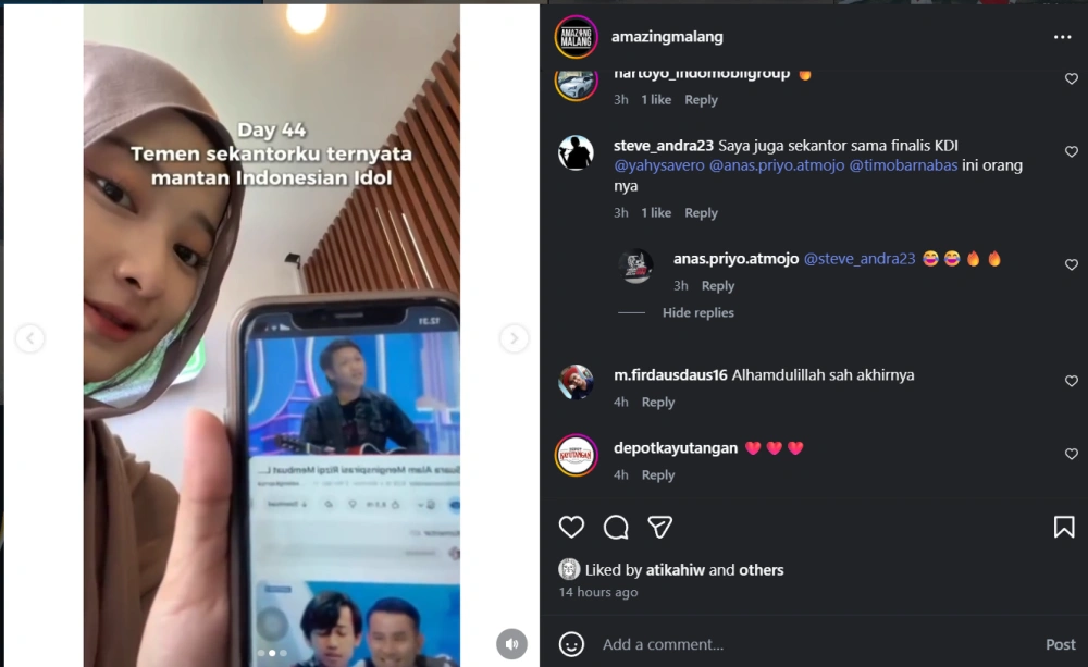 Karyawan Toko Oleh Oleh Teuku Wisnu Eks Indonesian Idol [Sumber: Instagram]