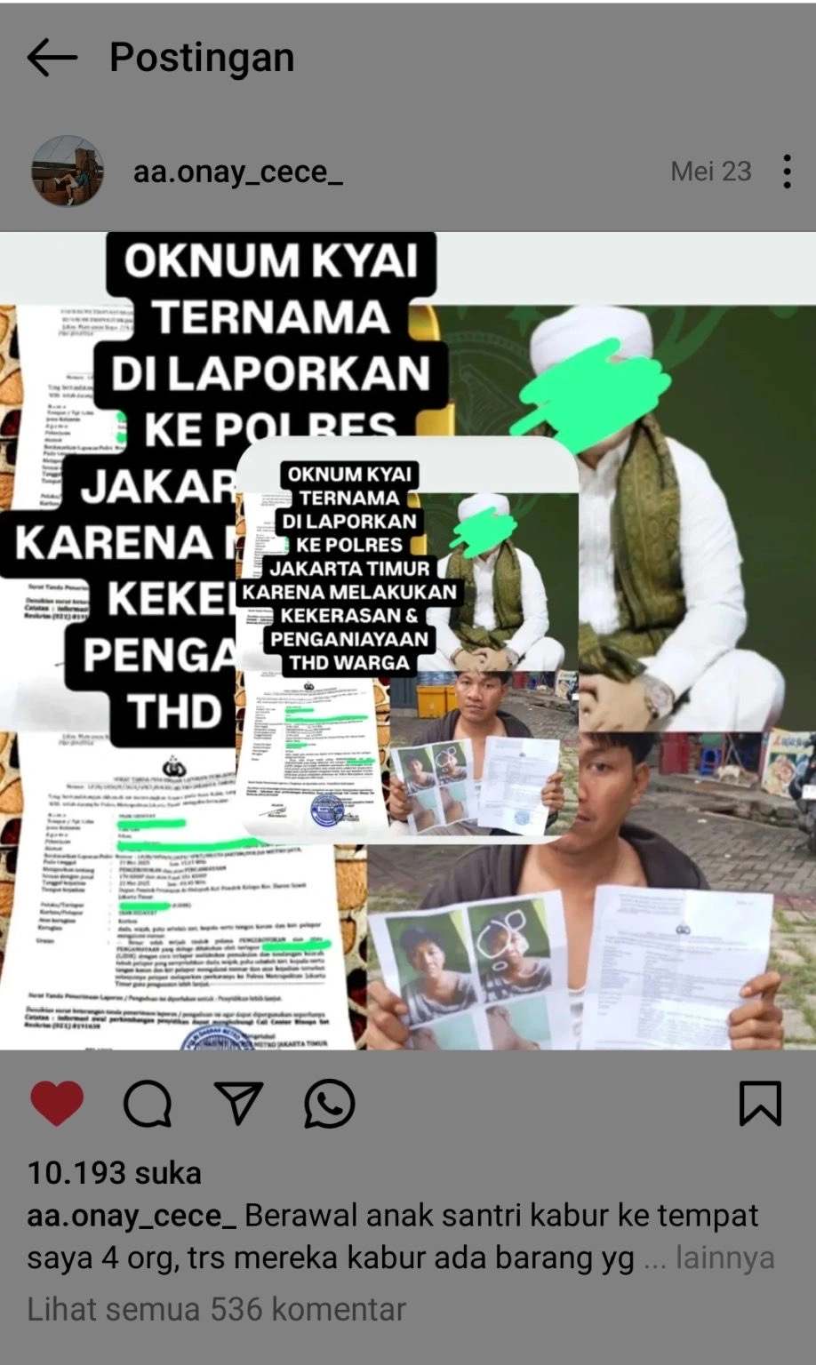 Kasus Pengeroyokan Terhadap Warga Jaktim Oleh Ustadz Zaky Mubarok Dan Teman Temannya [Sumber Website]