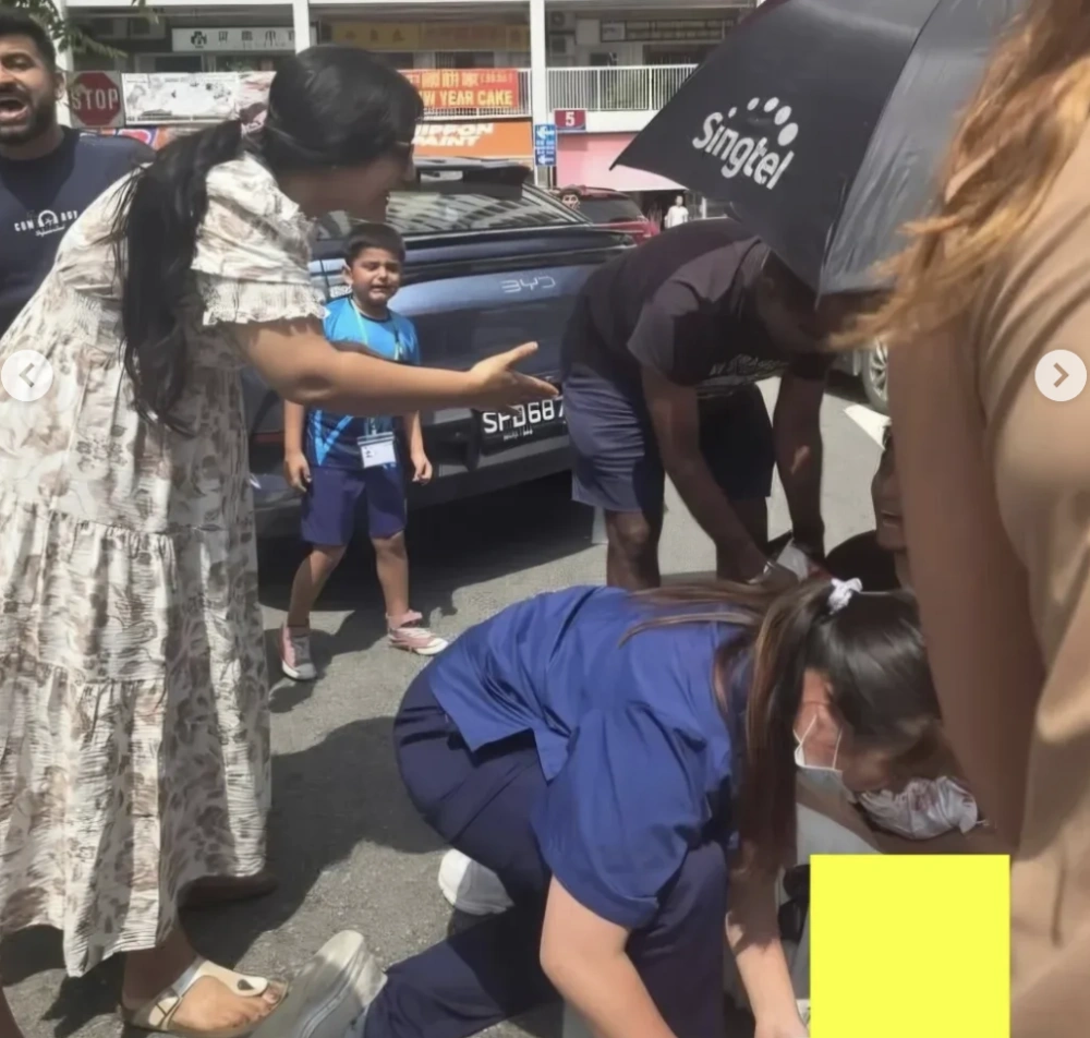 Kecelakaan yang merenggut nyawa anak berusia 6 tahun Sheyna Lashira asal Indonesia di Singapura. [TikTok]