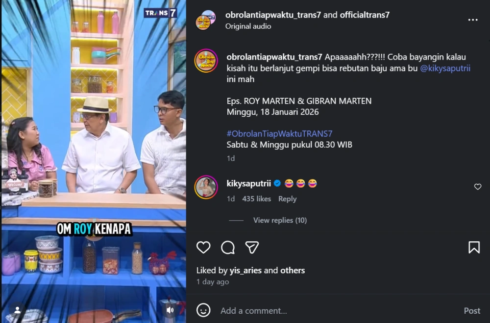 Kiky Saputri Nyaris Jadi Menantu Roy Marten [Sumber: Instagram]