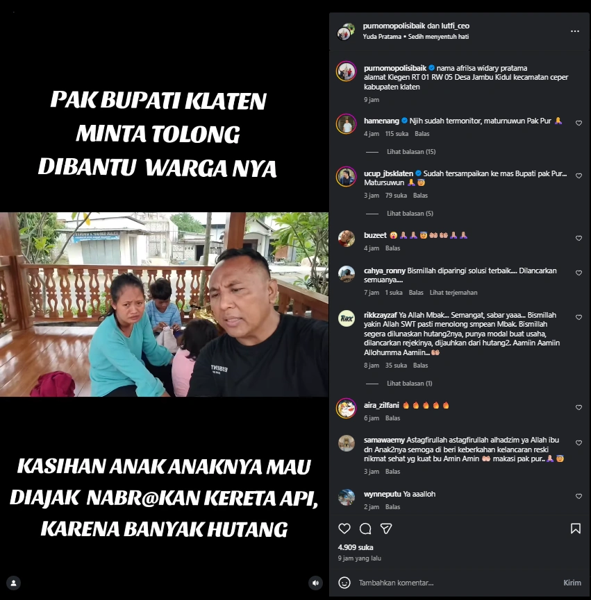 Kisah Pilu Afrilsa Asal Klaten Nyaris Menabrakkan Diri Ke Kereta Api Cc Instagram