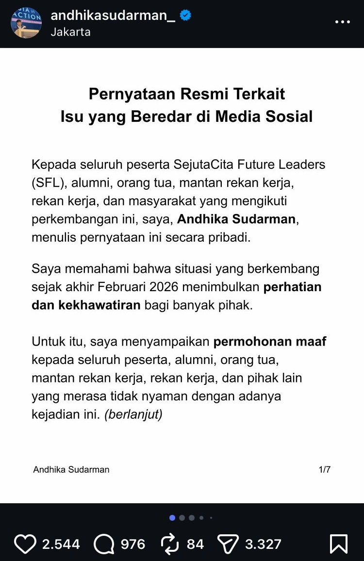 Klarifikasi Andhika Sudarman 1