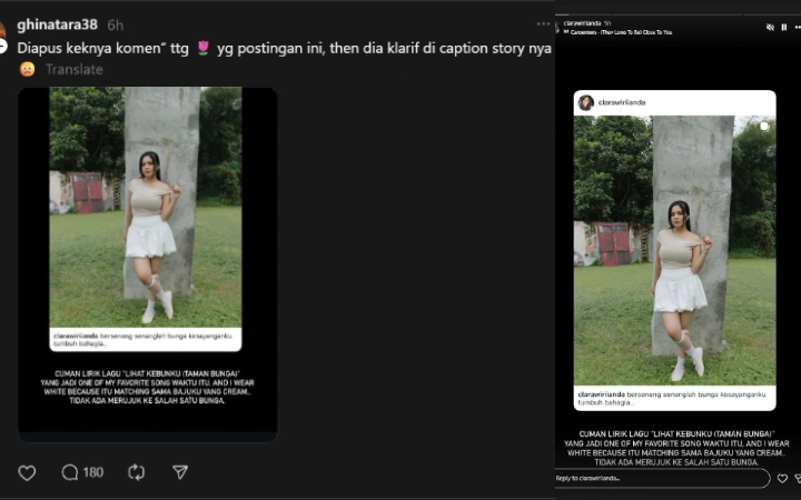 Klarifikasi Clara Wirianda [Sumber: Instagram]