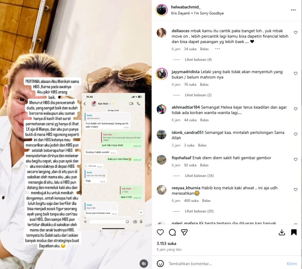 Klarifikasi Helwa Bachmid Instagram Helwabachmid