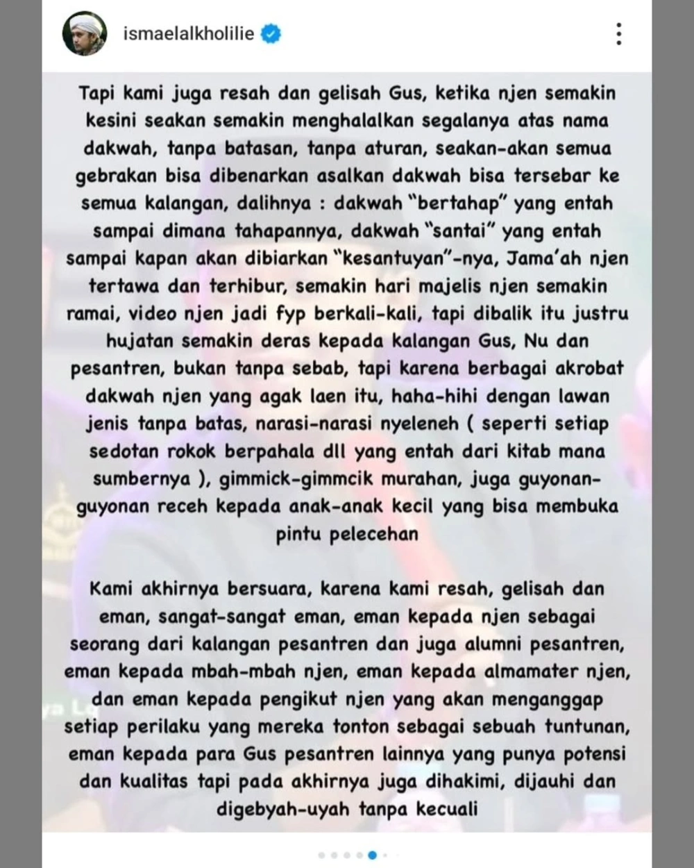 Klarifikasi Mohammad Elham Yahya [Instagram]